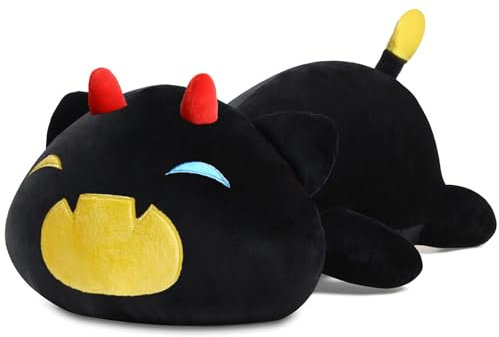 SNOWOLF Nette Katze Plüsch Umarmung Kissen Gefüllte Tiere Spielzeug, Kawaii Plüsch Spielzeug Super Soft Cartoon Wurf Kissen für Mädchen Jungen Brithday Geschenk (30cm, Schwarz)