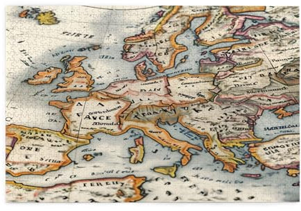 Ancient Maps Of Europe Jigsaw Puzzles1000 Piece Educational Intellectual Wooden Puzzles, Fun Puzzles, Stress Relieving Puzzles 75 L*50 W Cm