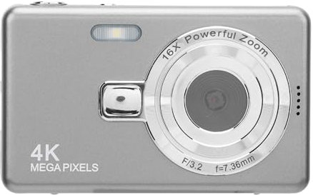 : Fotocamera Digitale 4K, Piccola Fotocamera Compatta da 50 MP con Zoom 16x per Bambini e Principianti, Fotocamera Digitale Inquadra e Scatta da Viaggio (64GB)