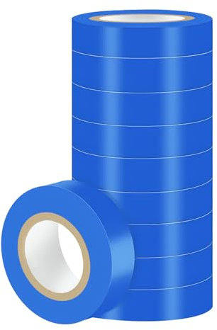 Duccinp Blau Isolierband 18mm x 13m 10 Stück PVC Elektrische Leitungen Reparatur, Hitzebeständig Hochflexibe Wasserdicht Electrical Tape für Verdrahtungsprojekte und Reparaturen