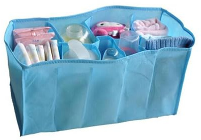 ORFOFE Wickeltasche Blau mit Organizer-fächern Vliesstoff für Babykleidung Spielzeug und Mehr Praktisch für Zuhause und Unterwegs
