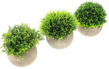 GARVALON 3stücke Künstliche Topfpflanze Bonsai-schmuck Dekoration Für Drinnen Grün Lebendige Zimmerpflanze