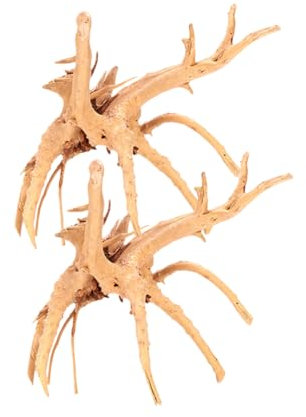 FONDOTIN 2stücke Aquarium Dekoration Aus Wurzelholz Für Aquarien Und Terrarien Stilvolle Unterwasserlandschaft Für Fische Und Reptilien Einfach Zu Platzieren