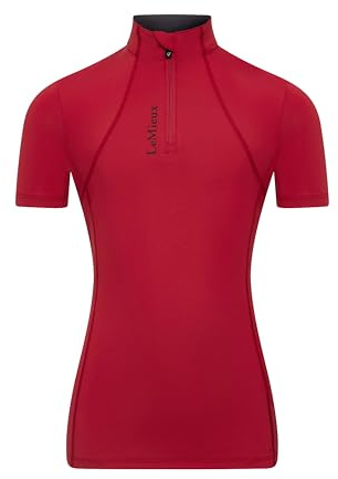 LeMieux Young Rider Classique Short Sleeve Base Layer - Childrens Equestrian Horse Riding Top - Chilli Red - 11-12years