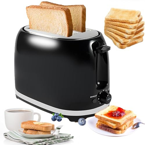 2-Rice-Toaster 1,5-Zoll-Edelstahl mit hohem Auftriebshebel, 7-schade-Einstellungen, Entfernung von Krümelschalen, Revolution-Toaster für Buffets, Camping und Restaurant