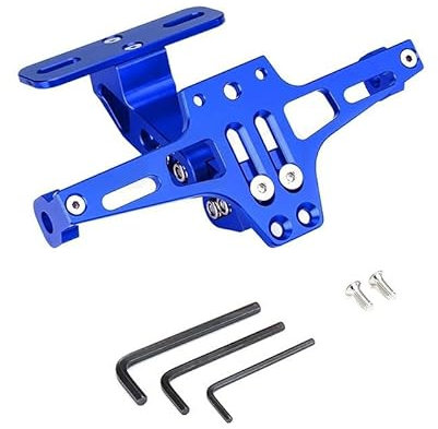 Motorrad-Kennzeichenhalter, für Yamaha YZF R1 2004-2006 Verstellbarer Nummernschildhalter aus Aluminium Motorräder mit LED-Licht,C