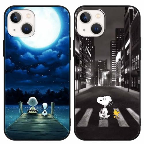 Yimctoie [2 Stück] Schutzhülle für iPhone 13 iPhone 14 Hülle 6.1, Stoßfest Silikon Weich TPU Cartoon Anime Handyhülle mit Design Muster Karikatur Cover für iPhone 13 iPhone 14,Niedlich