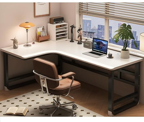 Bureau de gaming en bois massif en forme de L avec bord incliné - Table d'ordinateur ergonomique pour bureau à domicile, bureau, étude, travail pour étudiants et joueurs (D-Left, 140 x 120 x 75 cm)