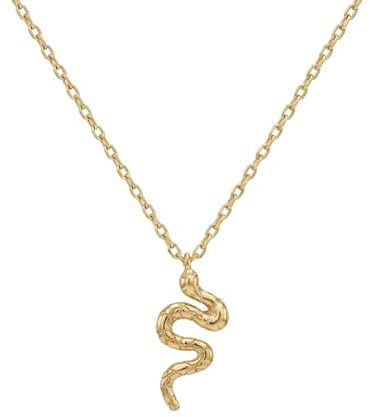 Suzan Gold® 375 Echtgold Halskette für Damen mit Schlangenanhänger modern elegant hypoallergen wasserfest – Serpentina Aura – ausdrucksstarker Goldschmuck als besonderes Geschenk für Frauen