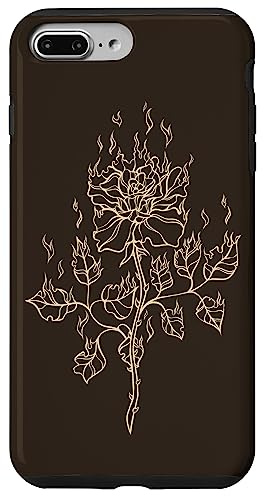 Rose Burning in Flame Emo E-Girl Boy Alt Trad Mall Y2K Goth Case for iPhone 7 Plus/8 Plus