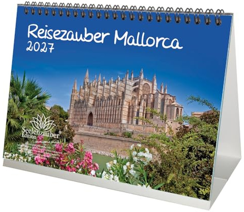 Reisezauber Mallorca DIN A5 Tischkalender für 2027 Palma Urlaub Mediterran Spanien - Seelenzauber