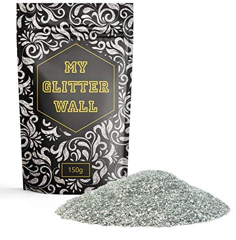 My Glitter Wall - Confezione da 150 g di glitter argentati per vernici a emulsione, per decorazione di pareti, perfetti sia per interni che per esterni