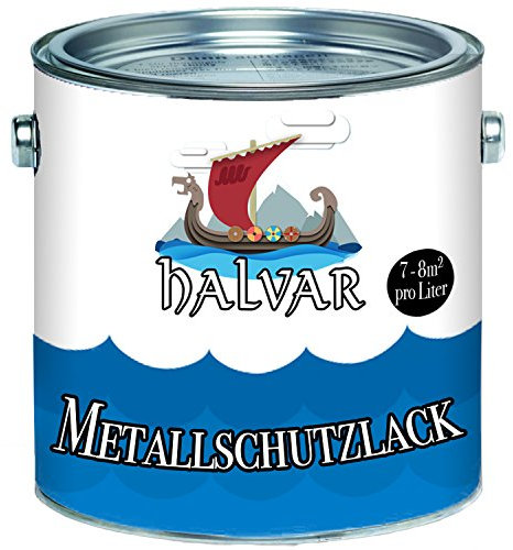 Halvar Metallschutzfarbe skandinavischer Metallschutz-lack besonders robuster Kunstharzlack Stark Wetterbeständig und ein perfekter Langzeitschutz für Holz und Metall (Weiß (RAL 9010))