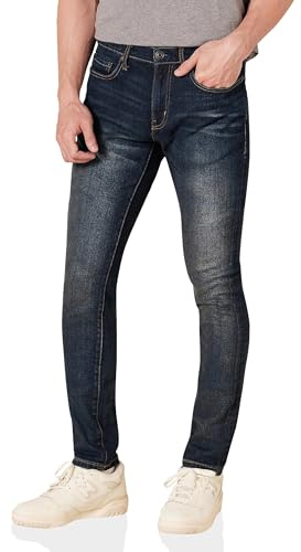 Amazon Essentials Herren Stretchjeans, Skinny-Passform - Auslauffarben, Dunkle Waschung, 33W / 32L