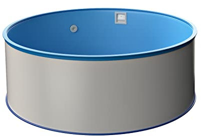 Stahlwand Rundpool-Set Ø 3,50 m x 1,20 m, Pool Made in Europe, Blaue UV-beständige Innenhülle 0,6 mm, SF128 Sandfilteranlage mit 4 m³/h, Einbauskimmer, Filtersand, Poolschlauch