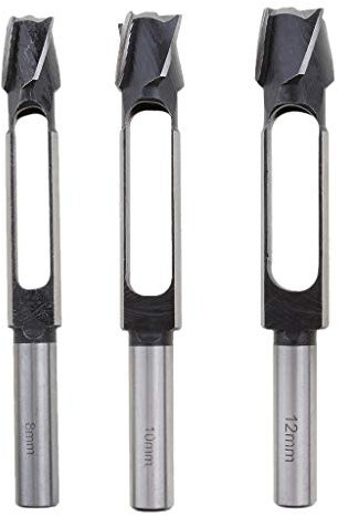 perfeclan 3 Pc Holzbohrer Zapfenschneider Kohlenstoffstahl Cutter Zapfenfräser Pfropfenbohrer Set 8mm, 10mm, 12mm
