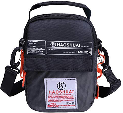 JAKAGO Waterproof Shoulder Bag Universal Small Messenger Bag Handbag Mobile Phone Pouch Cross Body Bag Belt Purse with Shoulder Strap for Outdoor Sport Travel Hiking Camping (Grey,S)