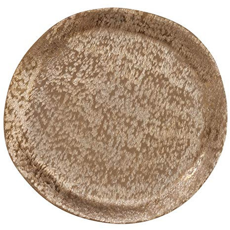 SARO LIFESTYLE CH496.GL13R Brossé Collection Brushed Aluminum Chargers (Set of 4), Gold