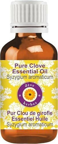 Deve Herbes Pure Huile essentielle de Clou de girofle (Syzygium aromaticum) Distillé à la vapeur qualité thérapeutique naturelle 5ml (0,16 oz)