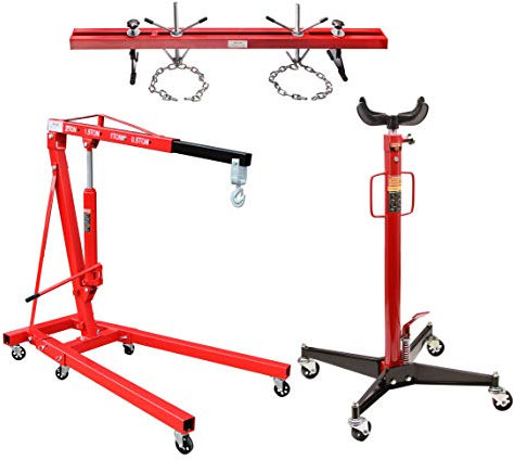 otgerlensker products Motorkran mit Haken + Getriebeheber 500 KG + Motorbrücke Motorträger 500 kg