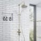 ENKI, Downton, SH0177, Shower Set with 2 Shower Head outlets, Triple Thermostatic Shower Valve, Gold Shower Tap Attachment for Bathrooms Showers, Traditional Shower Set
