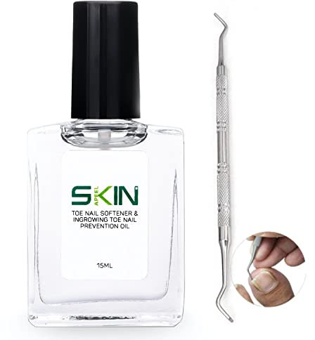 Skinapeel Toe Nail Softener and Ingrown Toenail Treatment Oil - Solution for Hard Thick Cracked Nails Includes Double Ended Corrector Tool