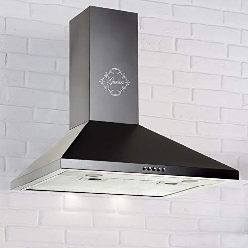 Gurari C 147 Campana Extractora de Pared 50 cm • 1000 m³/h • Lujo • 3 Velocidades • LED • Negra • Metal • Recirculación Posible