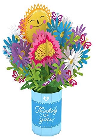 Lovepop Pop-Up-Karte „Thinking of You“ – Papierblumen 3D-Grußkarte, 26 x 19 cm, Pop-Up-Blumenstrauß, Frühlingskarte für Mutter, Ehefrau oder Freundin, Jubiläumskarte