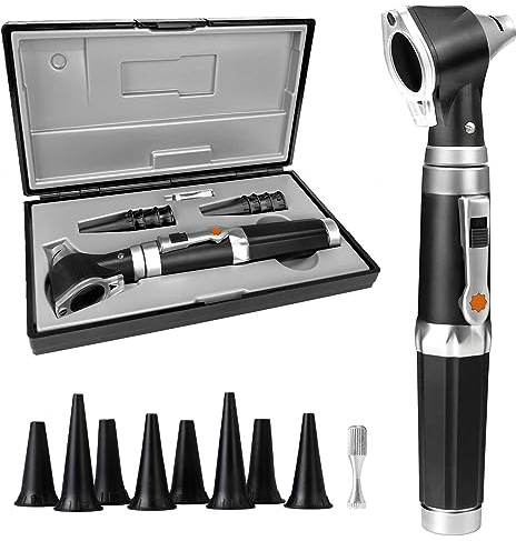 SCIAN Otoscope - Ear Infection Detector Otoscopes and Pocket Ear Scope - Otoscopes with Light Includes Hard Plastic Case - Suitable for Adults, Doctors - Available in Multiple Colors (Black)