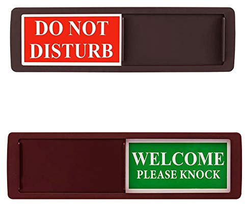 Do Not Disturb Sign & Please Knock Sign – Non-Scratch Magnetic Door Hanger for Hotels, Offices, Bedrooms – Durable Acrylic (Black)