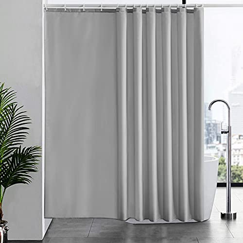 Furlinic Tende Doccia Anti-Muffa Tessuto in Poliestere Grande Tende Doccia Impermeabile Lavabile Tenda Vasca da Bagno con 16 Ganci Tenda Doccia Grigio 240x180cm.
