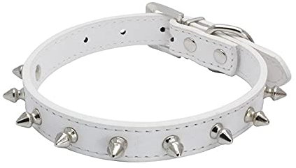 Yiwong Spiked Leather Hundehalsband, Bullet Nail Rivet Hundehalsband, Einstellbares Hundehalsband mit Stacheln