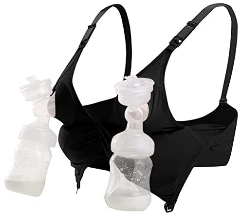 iloveSIA Hands-Free Pumping-BH – Verstellbar, Bequem und Unterstützend für Stillende Mütter, Ideal zum Pumpen & Stillen, Größen Schwarz 2XL