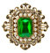 Perfeclan Broche de de Dame en Cristal émeraude Rétro Victorien, Vert