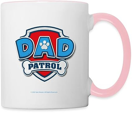 Spreadshirt Sticker PAW Patrol La Pat' Patrouille Dad Patrol Mug Bicolore, taille unique, blanc/rose