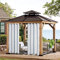 Outdoor Vorhang Wetterfest mit Ösen, Blickdicht Wasserdicht Outdoor Gardine 1 Stück für Garten Terrasse Pavillon Veranda Balkon, Weiß B213XH244cm