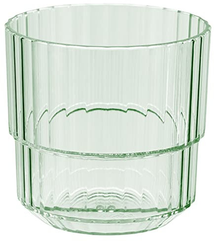 APS Gobelet Linea - Verre Tritan en plastique de qualité supérieure - 0,22 l - Sans BPA - Empilable, incassable - Réutilisable et passe au lave-vaisselle - 220 ml - Vert clair