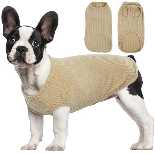 Hjumarayan Hundepullover Kleine Hunde - Dünn Hunde Pullover Waschbar Hundepulli Elastisch Pullover Hund Gestreifte Hunde Shirt Hunde Pullis für Chihuahua Yorkshire Terrier (Gelb S)