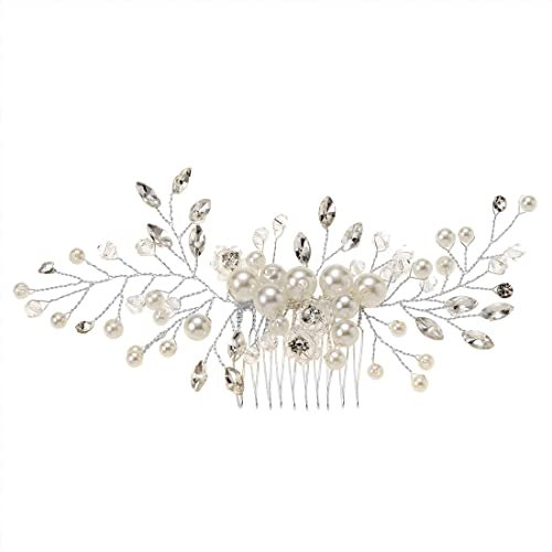 Braut Blume Hochzeit Haar Reben Kristall Haarteil Braut Haarschmuck für Frauen und Mädchen(Stil 13)