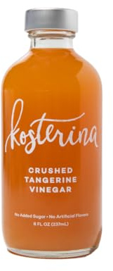 Kosterina - Crushed Tangerine Vinegar – Fruit White Wine Vinegar – Good for Salad Dressing, Marinades, Cocktail Mixer, Healthy Mocktails, Shrub, Digestive Tonic - Apple Cider Vinegar Alternative | 8oz (237ml)