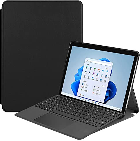 Lobwerk Hülle für Microsoft Surface 8 Pro 13 Zoll Smart Cover Etui mit Standfunktion und Auto Sleep/Wake Funktion Schwarz