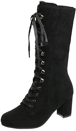 Stivali Donna con Tacco Stivali Pioggia Donna Stivaletti Pioggia Gomma Scarpe Comodi Eleganti da Stivaletti Donna Bassi con Cerniera Stivali Ragazza Stivali EU 35-42