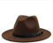 ZHUBAOQIN Fedora Trilby Filzhut Hut Modischer, Lässiger, Beliebter Fedora-Jazz-Hut Für Damen Und Herren. Einfacher Klassischer Runder Schalenhut, Größe 59-61 cm, Dunkelbraun