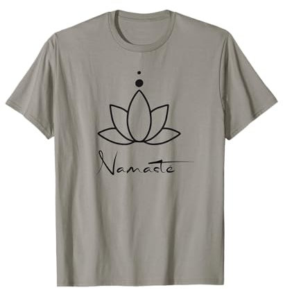HYPNOTAO SHOP - Männer Orchidee Namaste – Buddha Yin Yang Meditation Yoga T-Shirt Grau Klein Klassische Passform Kurzarm
