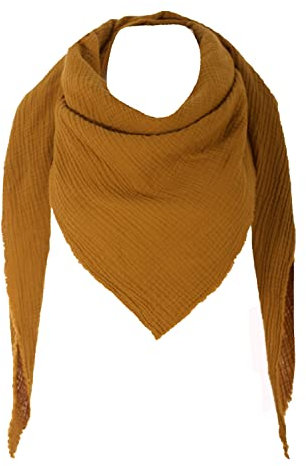 stylx XXL Tuch 23 Farben Farbwahl Halstuch Musselintuch Musselin Damen Damenhalstuch Dreieckstuch Schal Herren Männer Frauen Herrenhalstuch Dreieckig leicht (einlagig) (okkagelb)