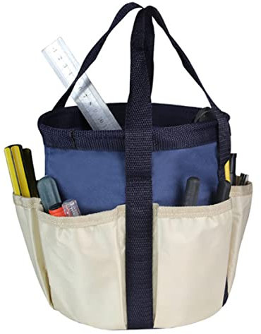 Hilai Porte-Outils de Jardin, Sac à Outils de Jardin Robuste Sac fourre-Tout Organisateur d'outils de Jardinage avec 6 Poches pour Femmes Hommes Bleu Marine