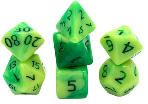 Dice4friends Würfelset: Sour Apple Gum (7)