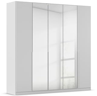 Rauch Möbel Alabama Drehtürenschrank Schrank Kleiderschrank Grau mit Spiegel, 5-türig, inkl. Zubehörpaket Basic, 3 Kleiderstangen, 6 Einlegeböden, BxHxT 226x229x54 cm