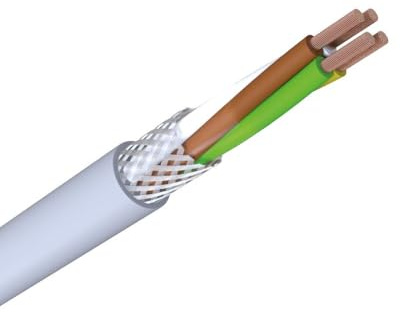 WITTKOWARE LiYCY 2x2x0,25mm² Elektronik-Steuerleitung mit Geflecht Abschirmung, Kupfer, Mantelfarbe grau, Meterware