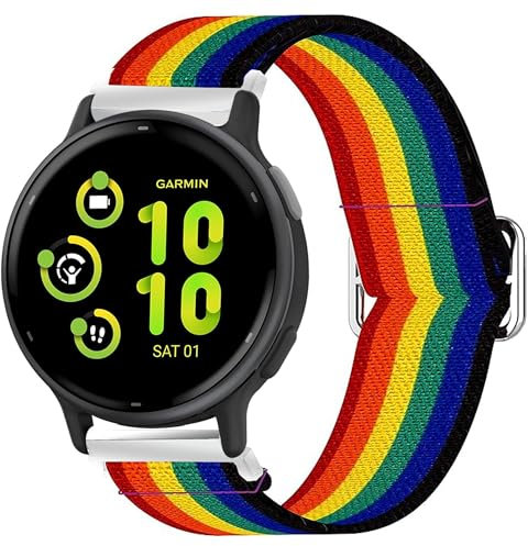 Compatibile con Garmin Vivoactive 5 Band, Blueshaweu 20 mm Quick Release Stretch Elastics Nylon Regolabile Cinturino di Ricambio Accessori Compatibile con Garmin Vivoactive 5/Approach S12/Approach